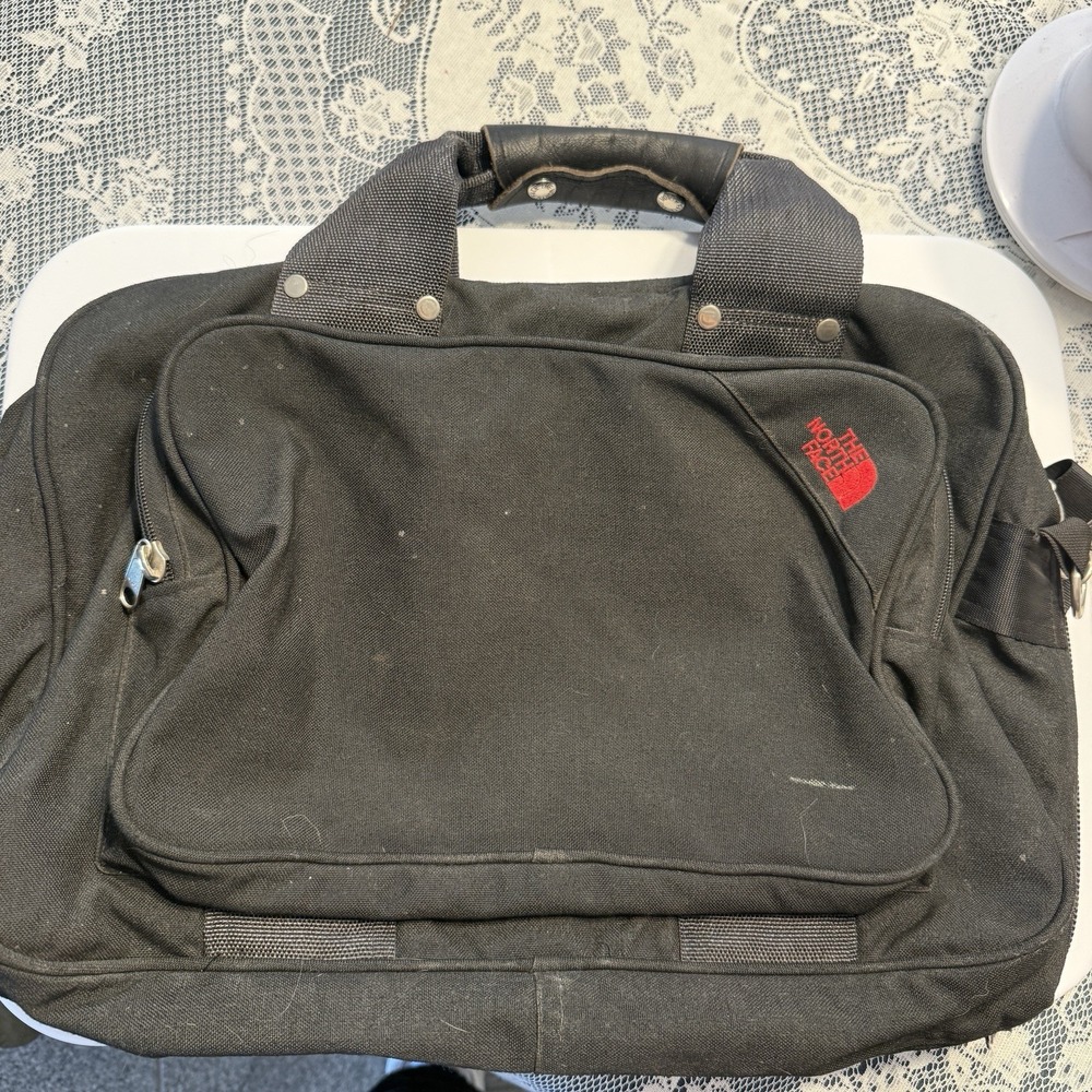The North Face Base Camp Messenger Laptop  Bag Black Multiple Pockets Adj Strap